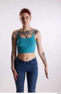 Rada  1 arm blue crop top casual dressed flexing…